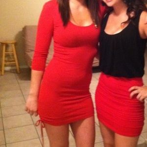 red fitted mini dress by GUESS